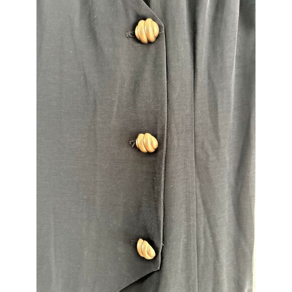 Vintage WD2 Diamond Waistcoat Vest Women Size M Black With Gold Tone Buttons - Picture 8 of 8